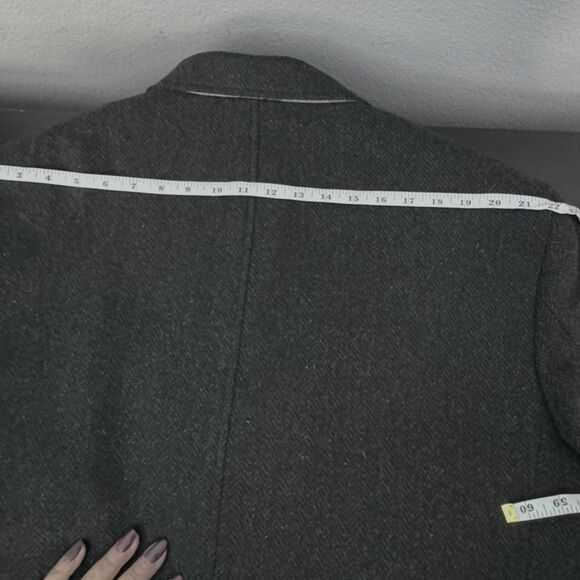 Calvin Klein Men’s 46R Charcoal Gray Wool-Blend Overcoat Classic - Picture 7 of 15